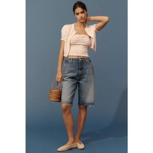Pilcro The Lonnie High-Rise Denim Bermuda Shorts